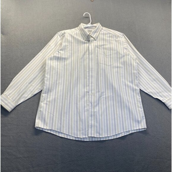 L.L.Bean‎ Mens Button Up Shirt Size 18-37 100% Cotton,Long Sleeve,Pocket,Plaid - Picture 1 of 11